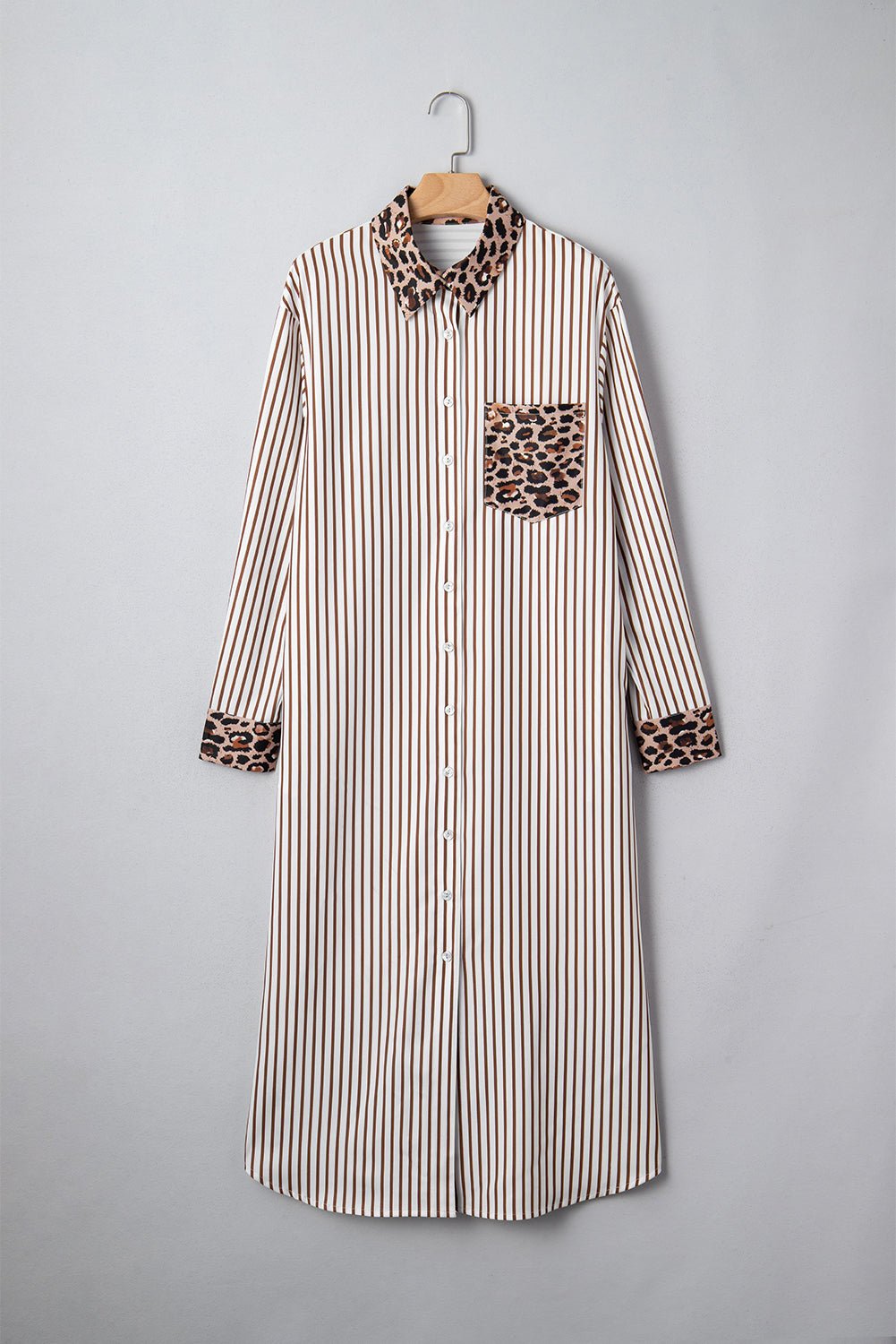 Caroline Contrast Patchwork Long Shirt Dress - Hello Beautiful BoutiqueMaxi DressesThreaded Pear