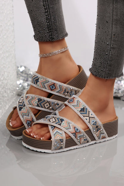 Caroline Strappy Hollowed Platform Slippers - Hello Beautiful BoutiqueSlippersThreaded Pear