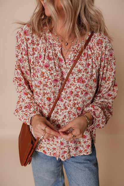 Carter Notched Puff Sleeve Blouse - Hello Beautiful BoutiqueBlouses & ShirtsThreaded Pear