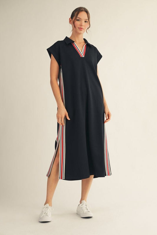 Casual Midi with Colored Band G15566 - Hello Beautiful BoutiqueDressJodifl