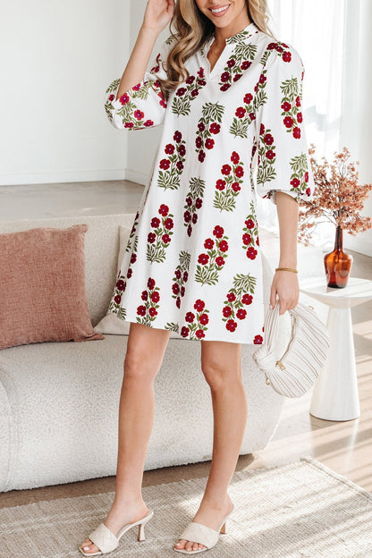 Catalina Sleeve Loose Mini Dress - Hello Beautiful BoutiqueFloral DressesThreaded Pear