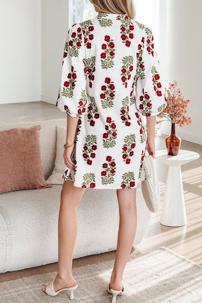 Catalina Sleeve Loose Mini Dress - Hello Beautiful BoutiqueFloral DressesThreaded Pear