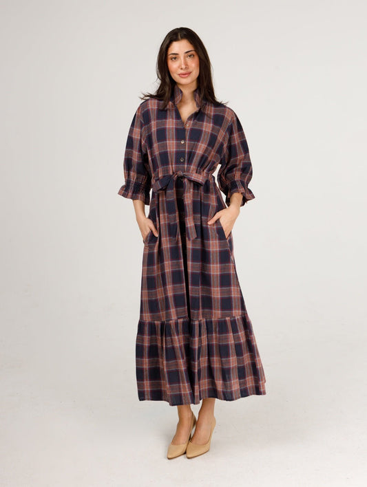 Catherine Blue Plaid Dress - Hello Beautiful BoutiqueDress/ MaxiHolly Shae Designs