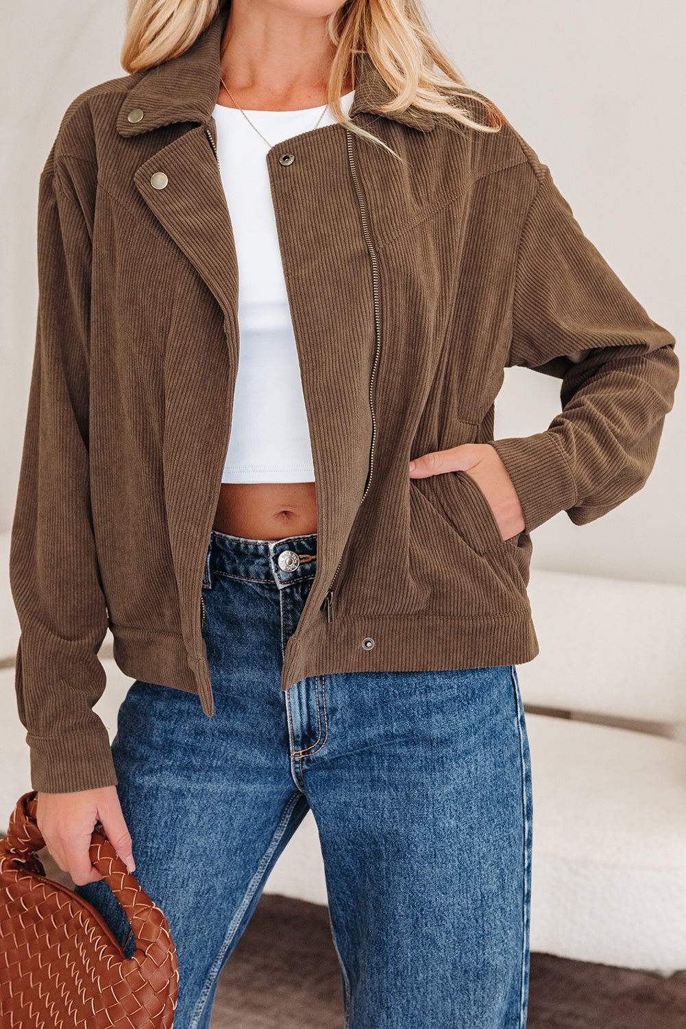 Catherine Lapel Collar Corduroy Jacket - Hello Beautiful BoutiqueJacketsThreaded Pear
