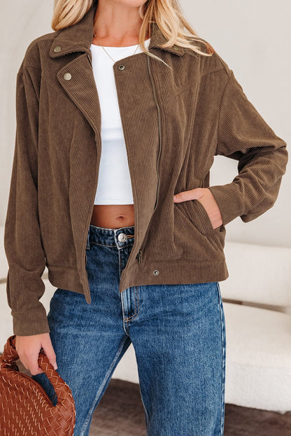 Catherine Lapel Collar Corduroy Jacket - Hello Beautiful BoutiqueJacketsThreaded Pear