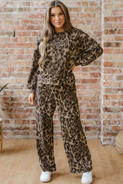 Catherine Leopard Pullover Drawstring Loose Pant Set - Hello Beautiful BoutiqueJewelryThreaded Pear