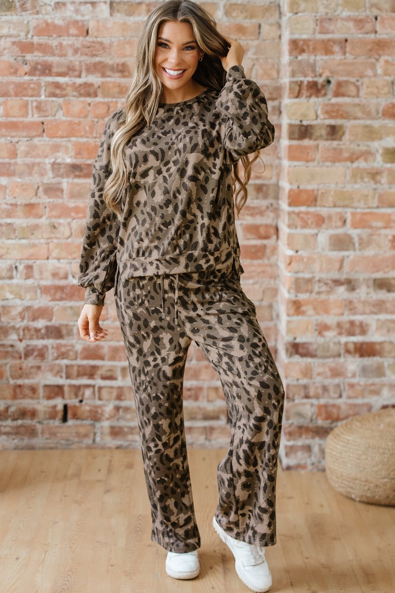 Catherine Leopard Pullover Drawstring Loose Pant Set - Hello Beautiful BoutiqueJewelryThreaded Pear