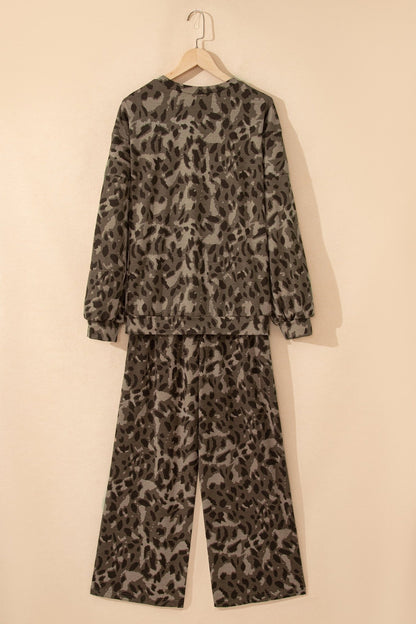 Catherine Leopard Pullover Drawstring Loose Pant Set - Hello Beautiful BoutiqueJewelryThreaded Pear