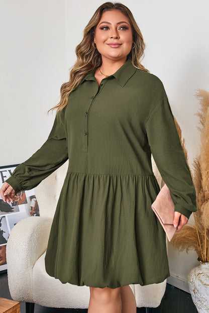 Catherine Ruffle Hem Mini PLUS Dress - Hello Beautiful BoutiquePlus Size Mini DressesThreaded Pear