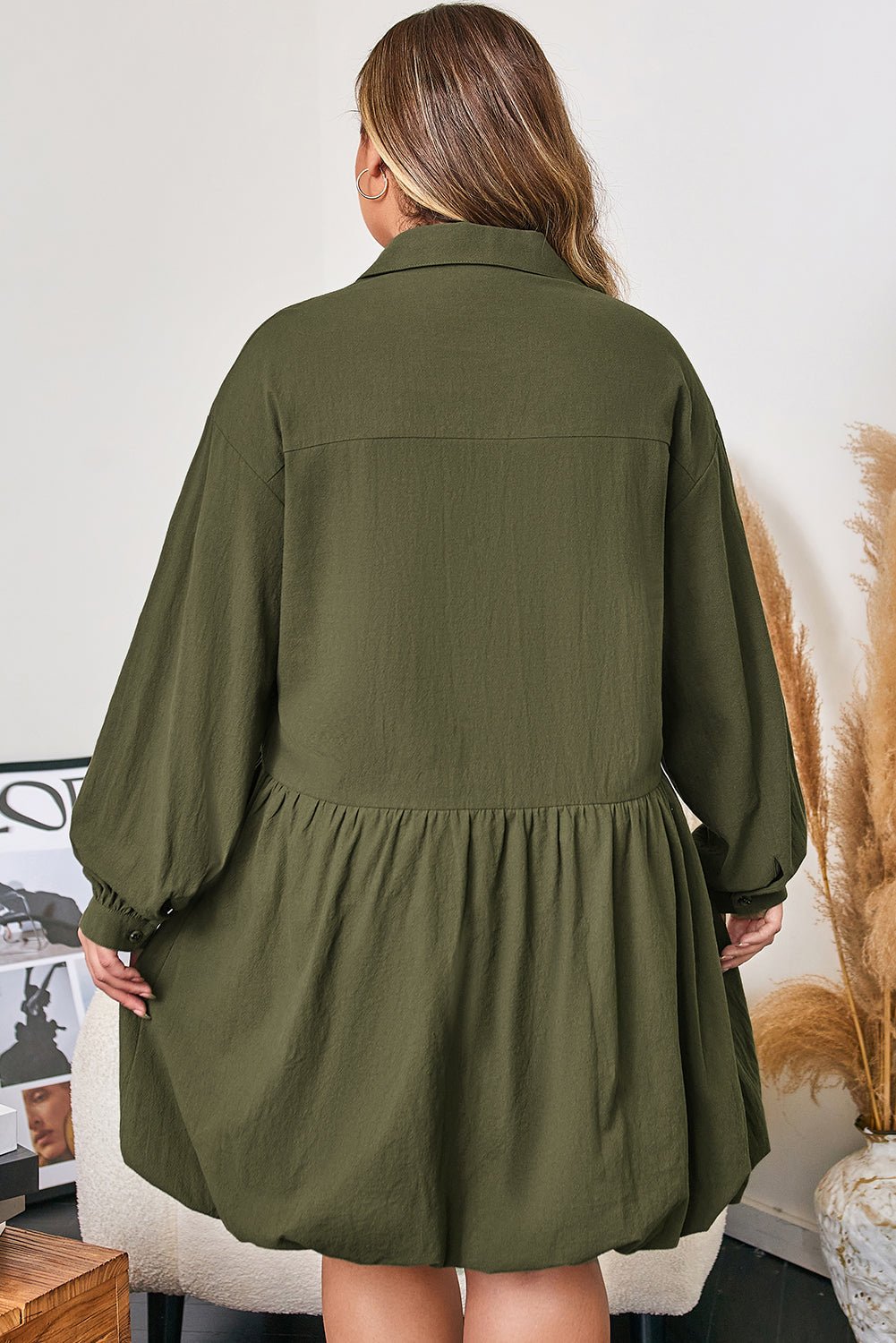 Catherine Ruffle Hem Mini PLUS Dress - Hello Beautiful BoutiquePlus Size Mini DressesThreaded Pear
