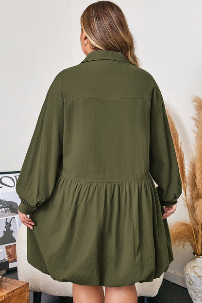 Catherine Ruffle Hem Mini PLUS Dress - Hello Beautiful BoutiquePlus Size Mini DressesThreaded Pear