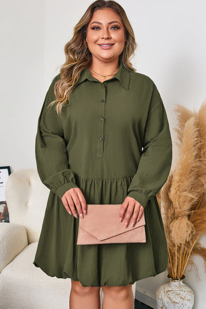 Catherine Ruffle Hem Mini PLUS Dress - Hello Beautiful BoutiquePlus Size Mini DressesThreaded Pear