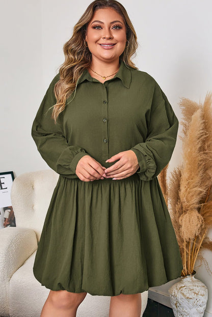 Catherine Ruffle Hem Mini PLUS Dress - Hello Beautiful BoutiquePlus Size Mini DressesThreaded Pear