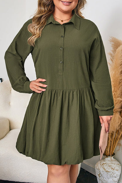 Catherine Ruffle Hem Mini PLUS Dress - Hello Beautiful BoutiquePlus Size Mini DressesThreaded Pear