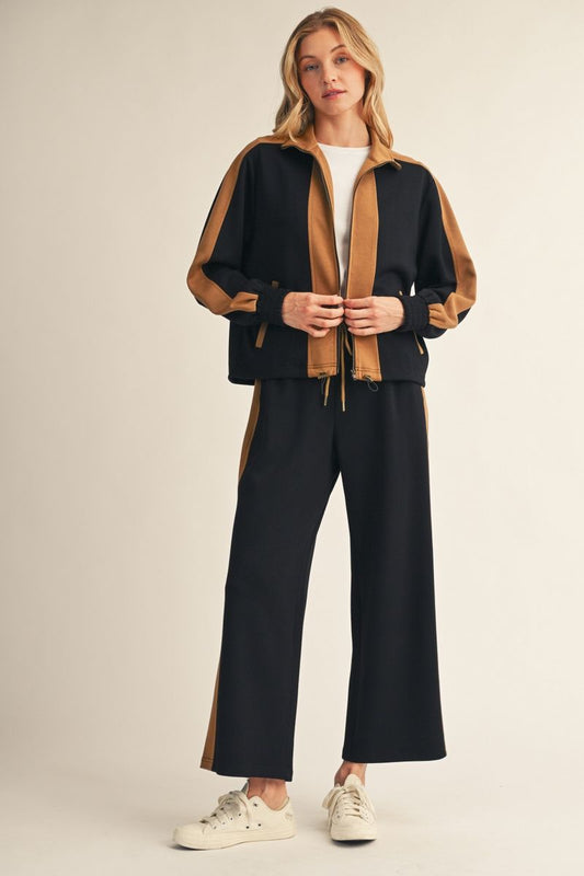 Contrast Side Wide-Leg Sweatpants 51225