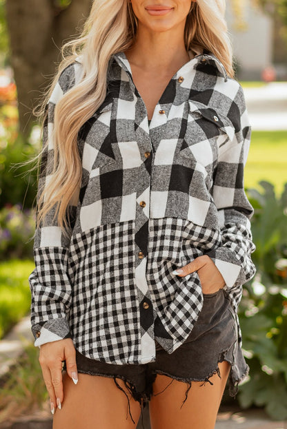 Cecelia Patchwork Drawstring Hooded Shacket - Hello Beautiful Boutique15% OFFThreaded Pear