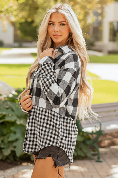 Cecelia Patchwork Drawstring Hooded Shacket - Hello Beautiful Boutique15% OFFThreaded Pear