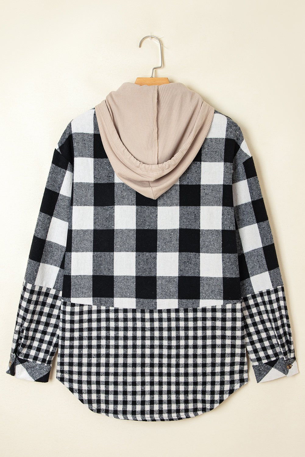 Cecelia Patchwork Drawstring Hooded Shacket - Hello Beautiful Boutique15% OFFThreaded Pear
