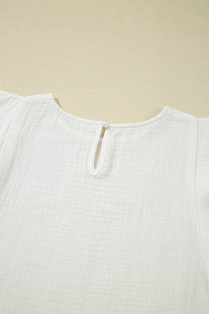 Cecelia Ruffled Flutter Sleeve Blouse - Hello Beautiful BoutiqueBlouses & ShirtsThreaded Pear