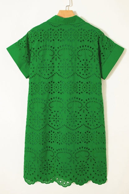 Celine Eyelet Embroidered T Shirt - Hello Beautiful BoutiqueMini DressesThreaded Pear