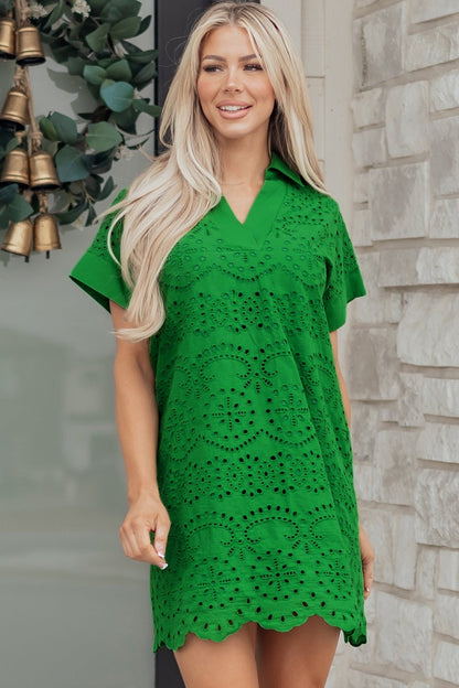 Celine Eyelet Embroidered T Shirt - Hello Beautiful BoutiqueMini DressesThreaded Pear