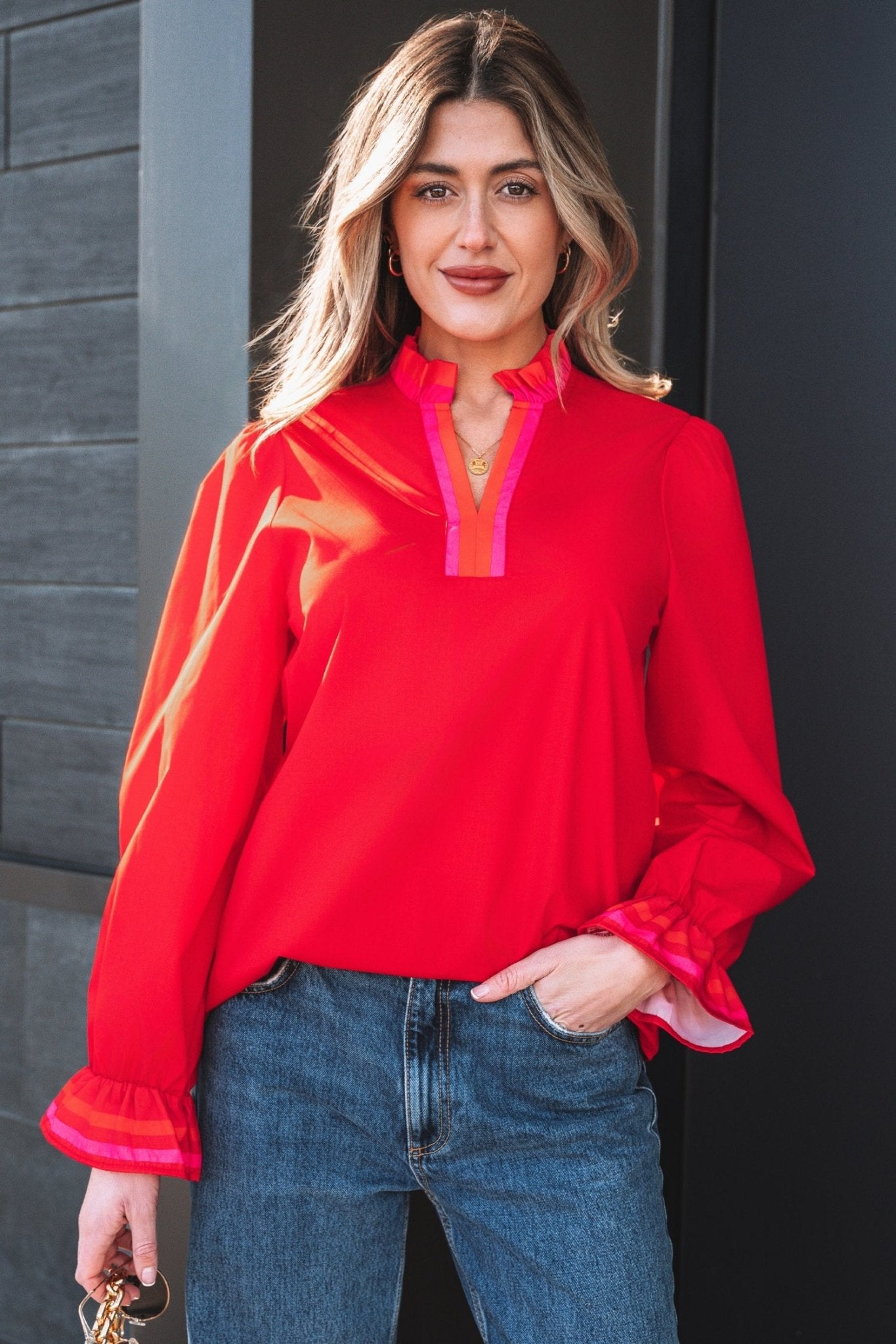 Celine Long Sleeve Blouse Long Sleeve Top - Hello Beautiful BoutiqueBlouses & ShirtsThreaded Pear