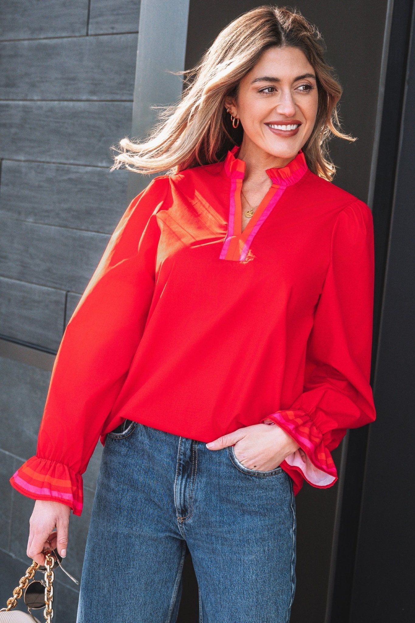 Celine Long Sleeve Blouse Long Sleeve Top - Hello Beautiful BoutiqueBlouses & ShirtsThreaded Pear
