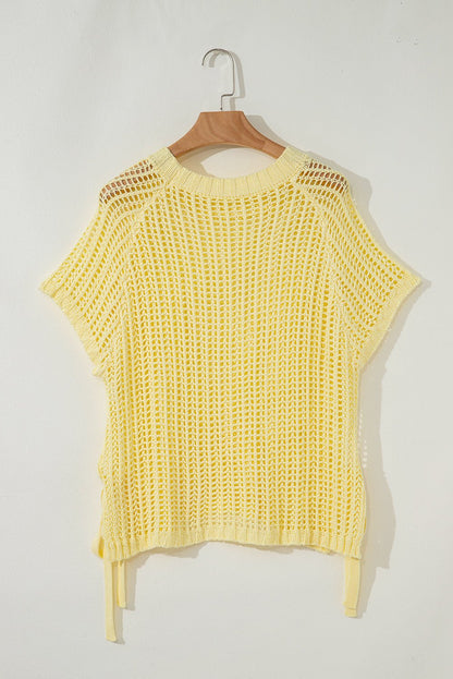Celine Tied Short Sleeve Sweater - Hello Beautiful BoutiqueShort Sleeve SweatersThreaded Pear