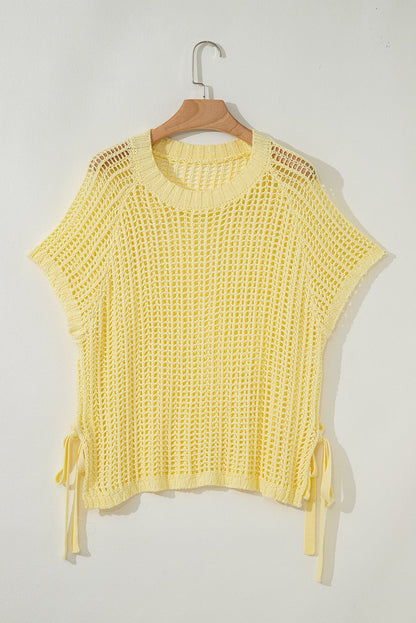 Celine Tied Short Sleeve Sweater - Hello Beautiful BoutiqueShort Sleeve SweatersThreaded Pear