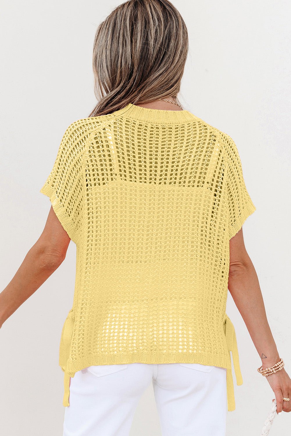 Celine Tied Short Sleeve Sweater - Hello Beautiful BoutiqueShort Sleeve SweatersThreaded Pear