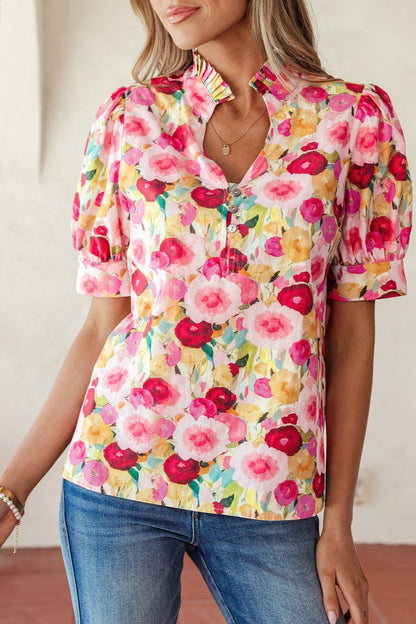 Charleigh Puff Short Sleeve Blouse - Hello Beautiful BoutiqueBlouses & ShirtsThreaded Pear