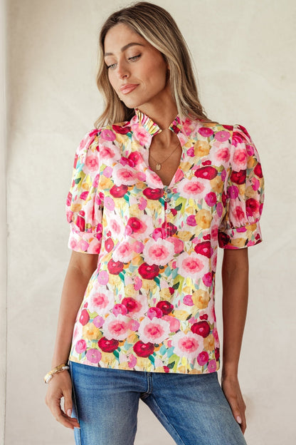 Charleigh Puff Short Sleeve Blouse - Hello Beautiful BoutiqueBlouses & ShirtsThreaded Pear