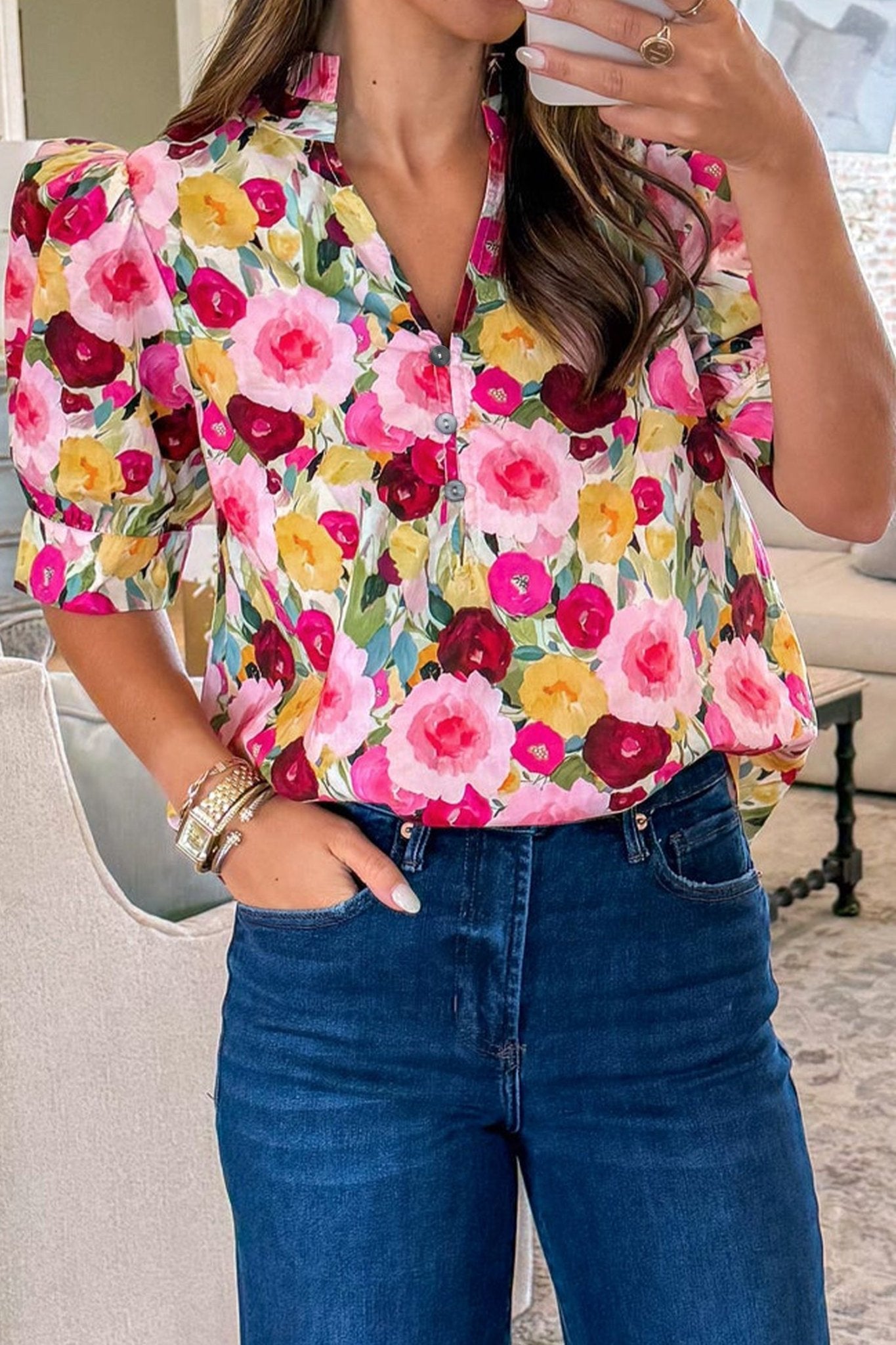 Charleigh Puff Short Sleeve Blouse - Hello Beautiful BoutiqueBlouses & ShirtsThreaded Pear