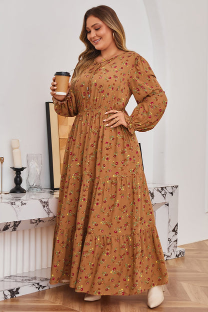 Charleigh Sleeve Tiered Maxi PLUS Dress - Hello Beautiful BoutiquePlus Size Maxi DressesThreaded Pear