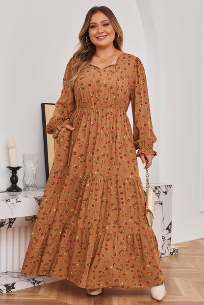 Charleigh Sleeve Tiered Maxi PLUS Dress - Hello Beautiful BoutiquePlus Size Maxi DressesThreaded Pear