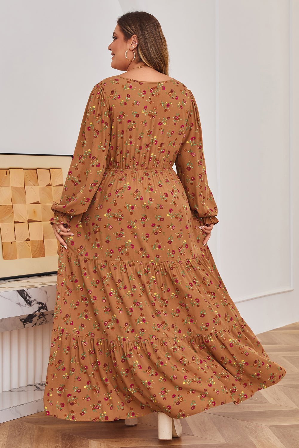 Charleigh Sleeve Tiered Maxi PLUS Dress - Hello Beautiful BoutiquePlus Size Maxi DressesThreaded Pear