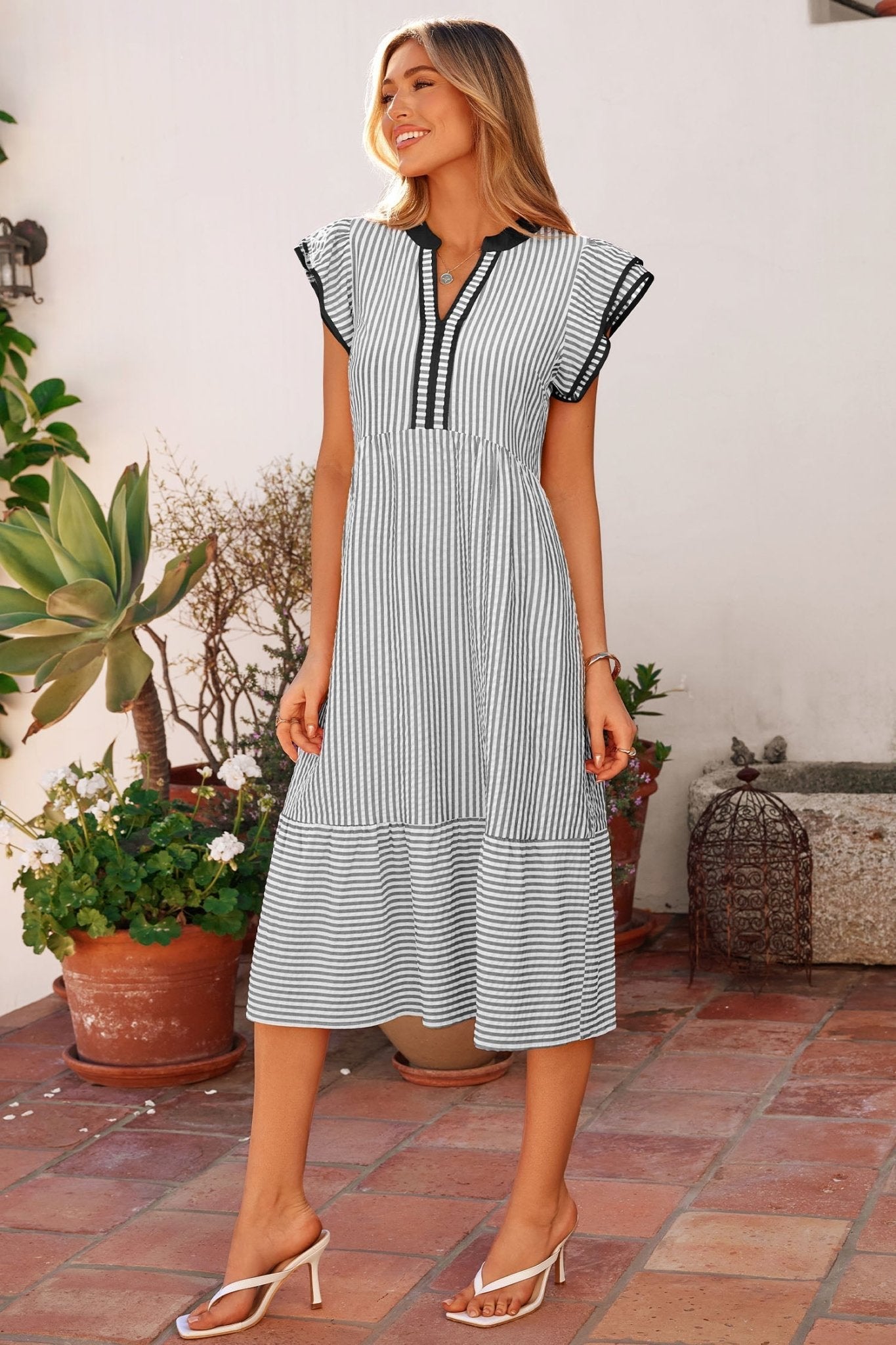 Charley Sleeve Casual Long Dress - Hello Beautiful BoutiqueMidi DressesThreaded Pear