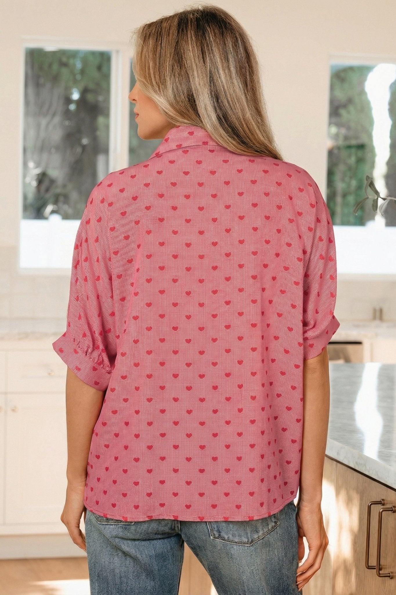 Charlie Sleeve Loose Valentine Shirt - Hello Beautiful BoutiqueBlouses & ShirtsThreaded Pear