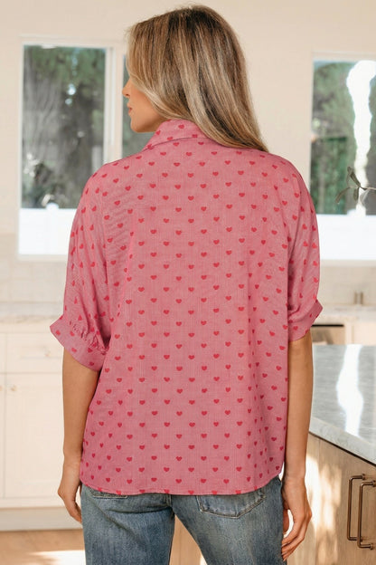 Charlie Sleeve Loose Valentine Shirt - Hello Beautiful BoutiqueBlouses & ShirtsThreaded Pear