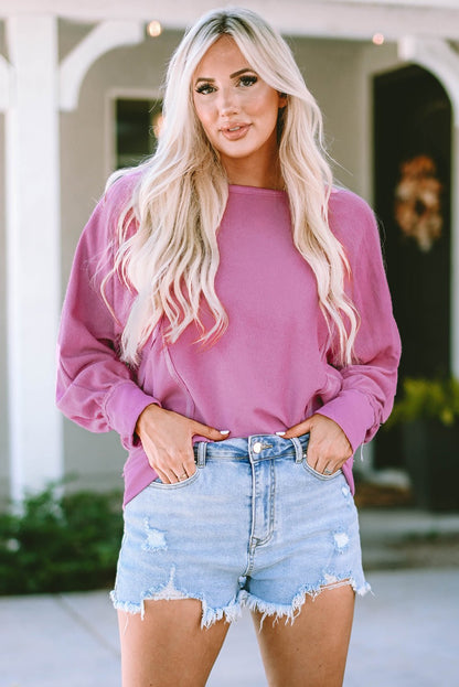 Chaya Exposed Seam Terry Pullover - Hello Beautiful Boutique30% OFFThreaded Pear
