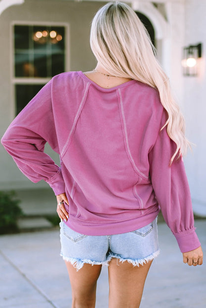 Chaya Exposed Seam Terry Pullover - Hello Beautiful Boutique30% OFFThreaded Pear