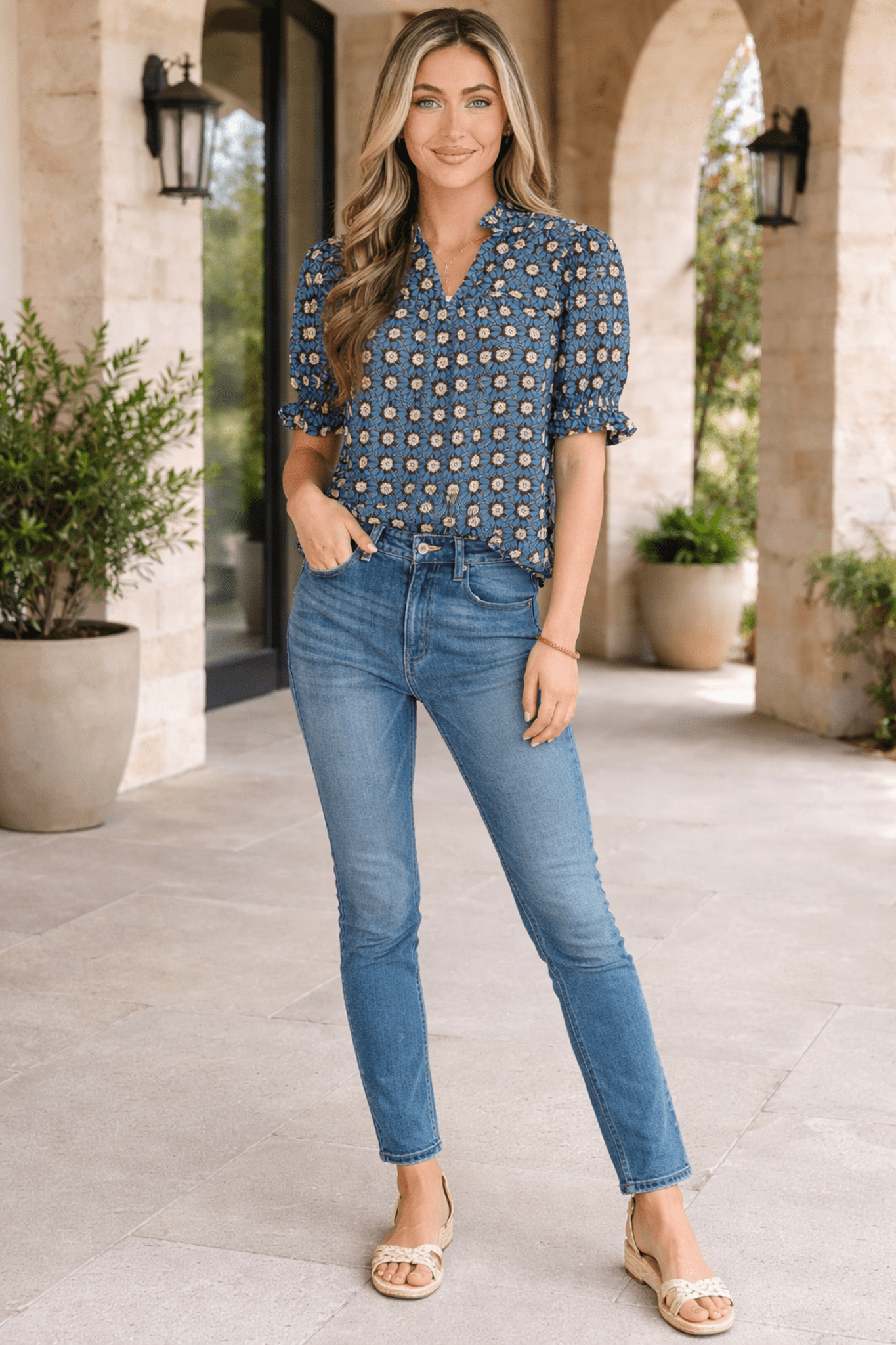 Chelsea Short Puff Sleeve Blouse - Hello Beautiful BoutiqueBlouses & ShirtsThreaded Pear