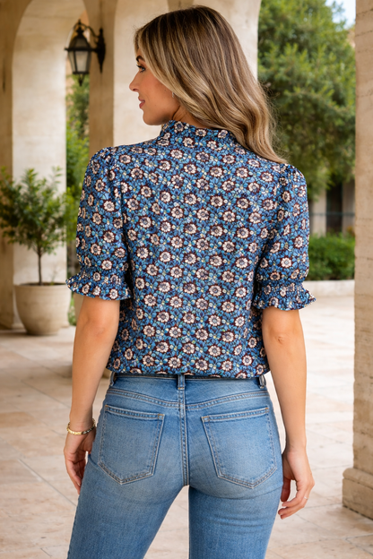 Chelsea Short Puff Sleeve Blouse - Hello Beautiful BoutiqueBlouses & ShirtsThreaded Pear