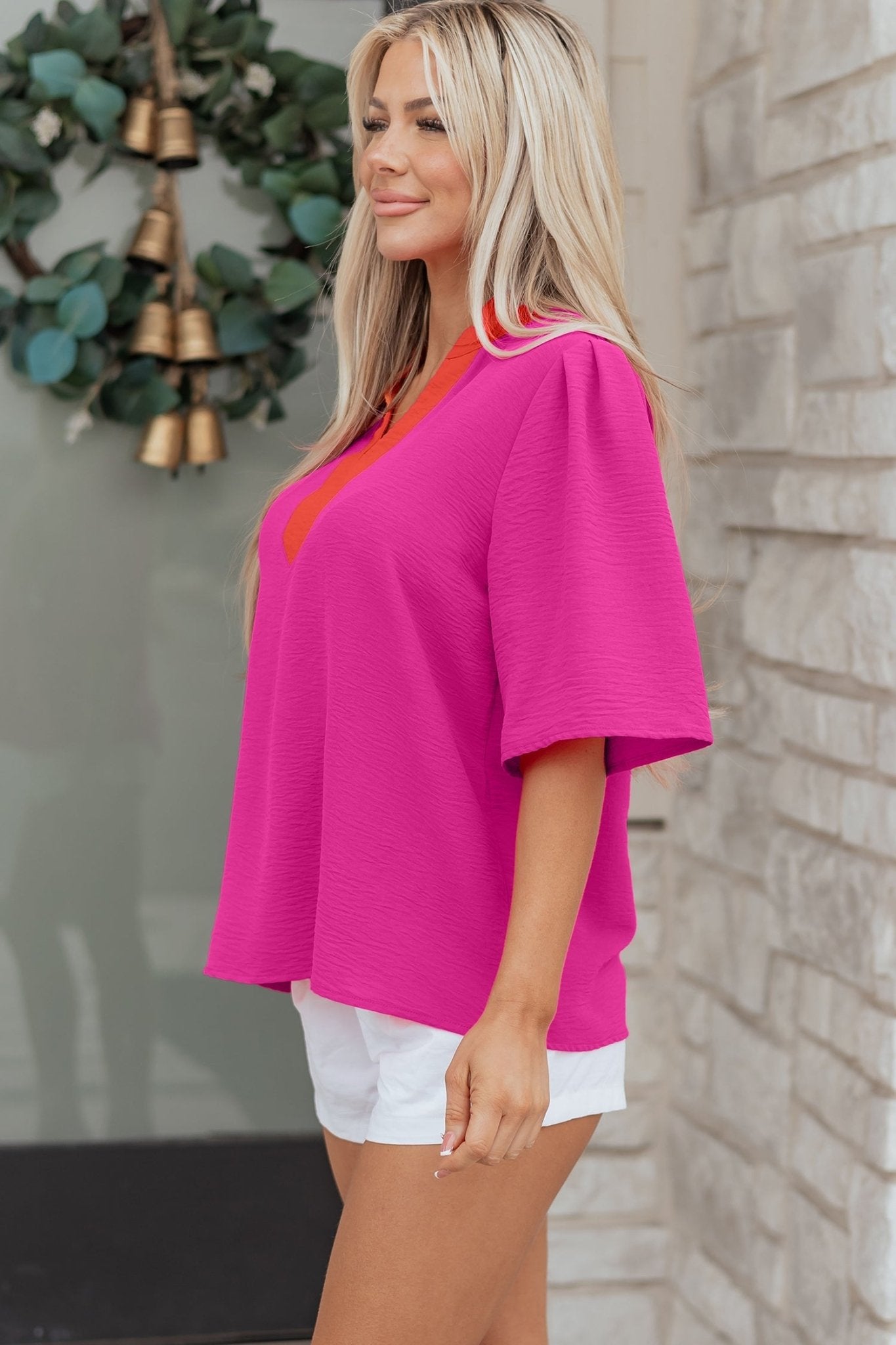 Chelsea Wide Short Sleeve Top - Hello Beautiful BoutiqueBlouses & ShirtsThreaded Pear