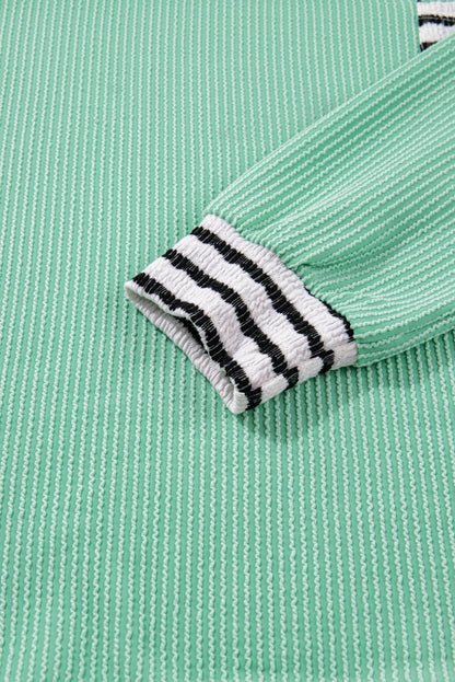 Claire Contrast Striped Patchwork Long Sleeve Top - Hello Beautiful BoutiqueLong Sleeve TopsThreaded Pear