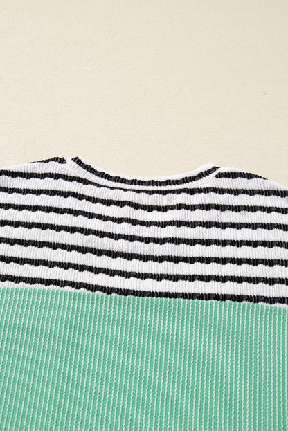 Claire Contrast Striped Patchwork Long Sleeve Top - Hello Beautiful BoutiqueLong Sleeve TopsThreaded Pear
