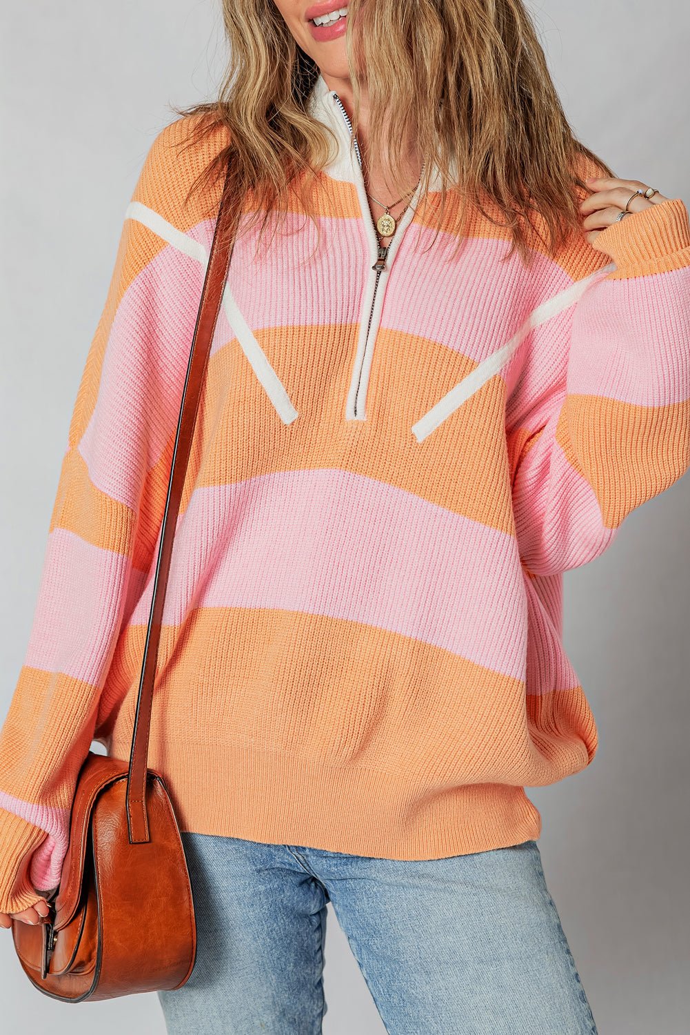 Claire Half Zip Oversize Sweater - Hello Beautiful Boutique15% OFFThreaded Pear