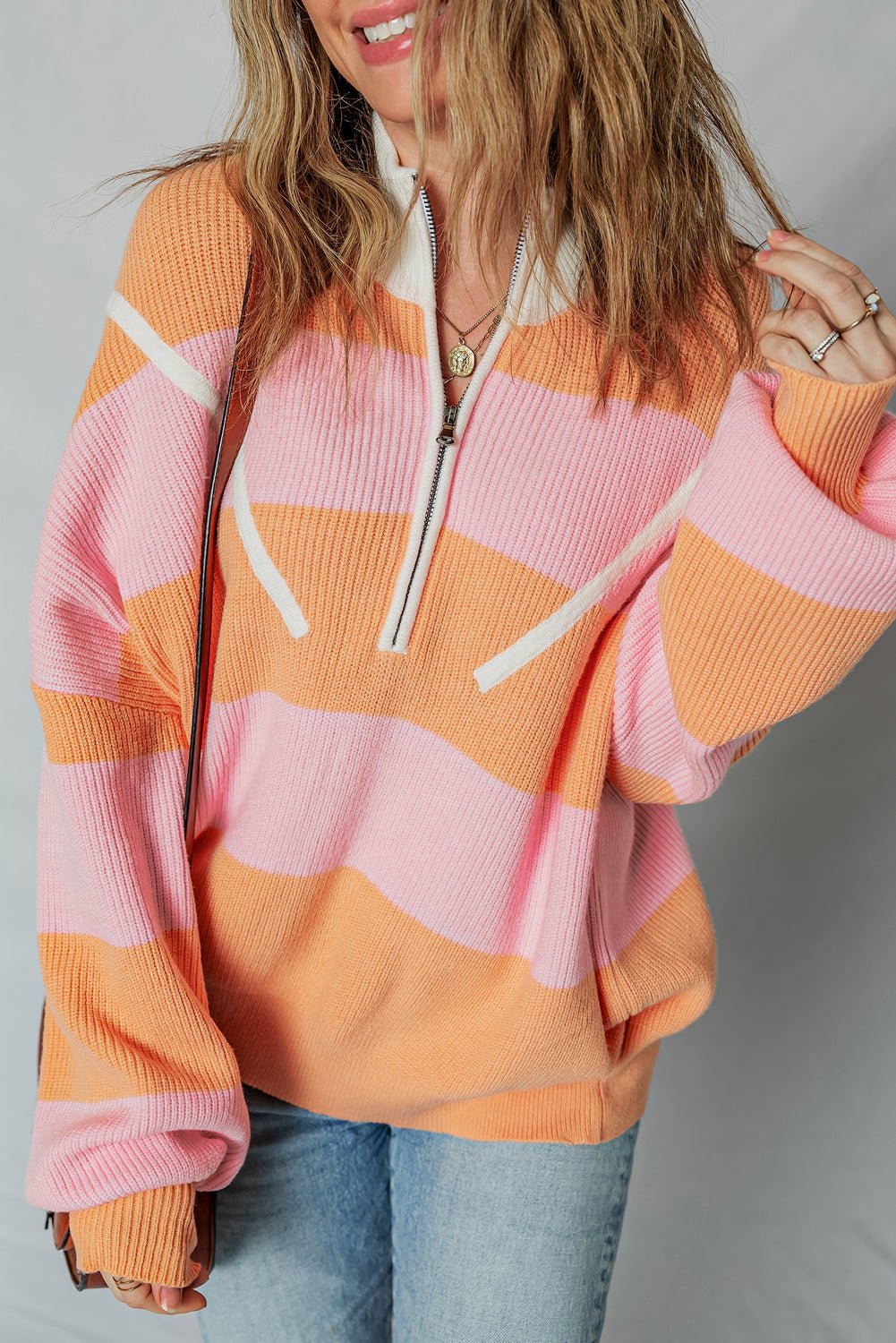 Claire Half Zip Oversize Sweater - Hello Beautiful Boutique15% OFFThreaded Pear