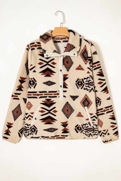 Clara Half Placket Plush Sweatshirt - Hello Beautiful BoutiqueSweatshirts & HoodiesThreaded Pear