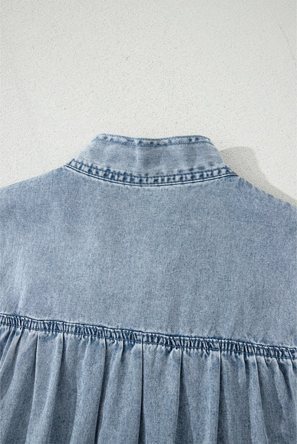 Clare Sleeveless Ruffled Chambray Dress - Hello Beautiful BoutiqueMini DressesThreaded Pear
